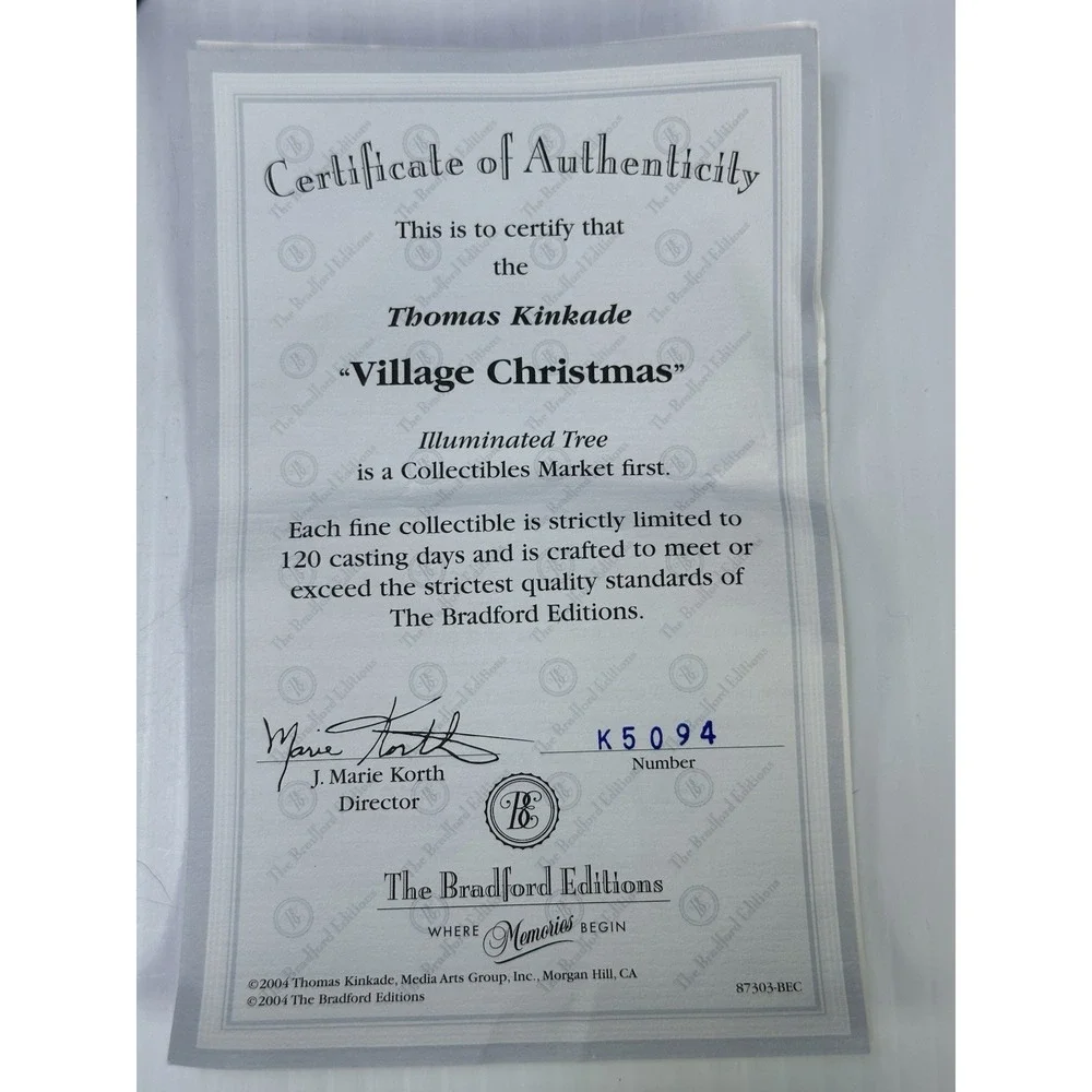 2004 Thomas Kinkade Village Christmas Illuminated Tree 15